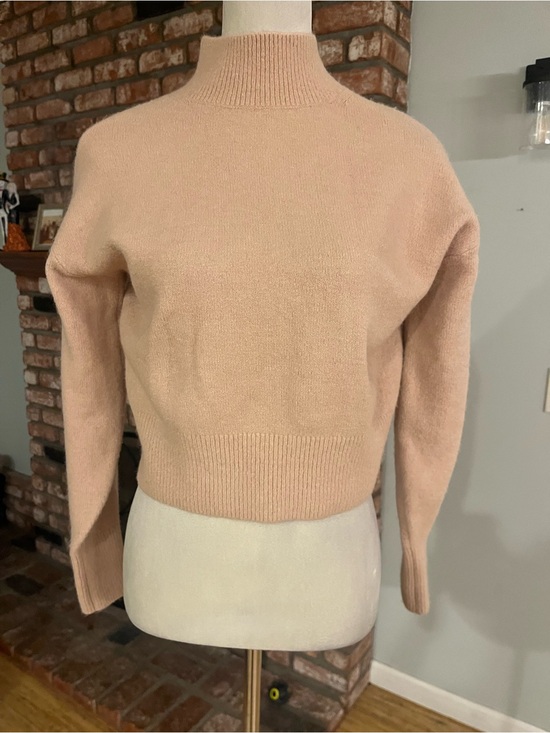 & Other Stories Sweaters - & Other Stories Cropped Mock Neck Sweater - Blush Cream